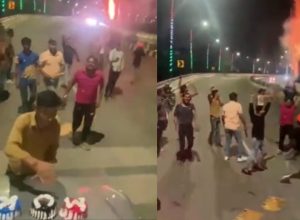 एलिवेटेड रोड पर युवकों के हुड़दंग का वीडियो वायरल, युवकों की पहचान में जुटी पुलिस