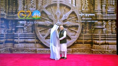 प्रधानमंत्री मोदी ने जी20 नेताओं का हाथ मिलाकर किया स्वागत, पृष्ठभूमि में कोणार्क चक्र ने बढ़ाई शोभा 